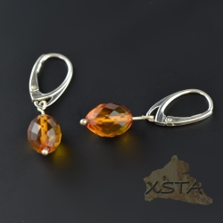 Faceted Amber earrings with silver 925